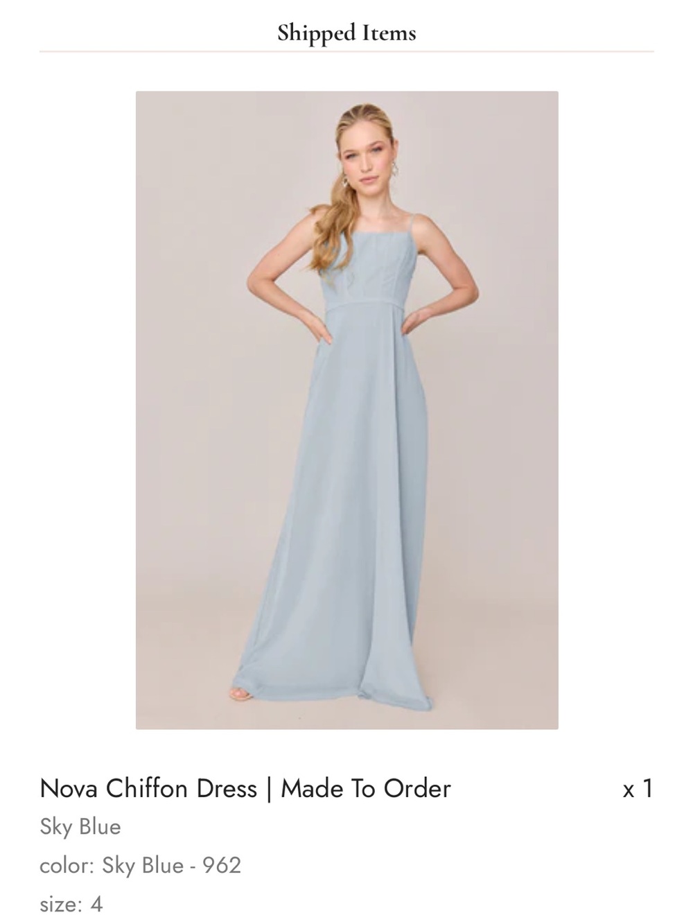 Revelry Nova Chiffon Maxi Dress in Sky Blue